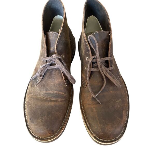 Clarks Mens Bushacre Brown Leather Distressed Chukka Boots size 9.5 NWOB main image 8